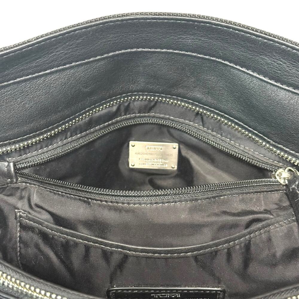 Tumi Laptop Travel Tote w/ Adjustable Straps in Black - Canvas w/ Leather Trim - Picture 11 of 12
